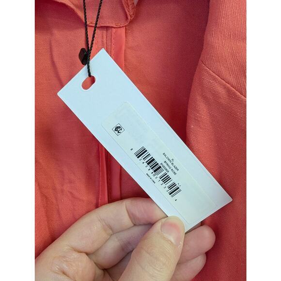 Steve Madden Baldwin Oversized Blazer Double Breasted Linen Blend‎ Salmon XL NWT - Picture 6 of 11